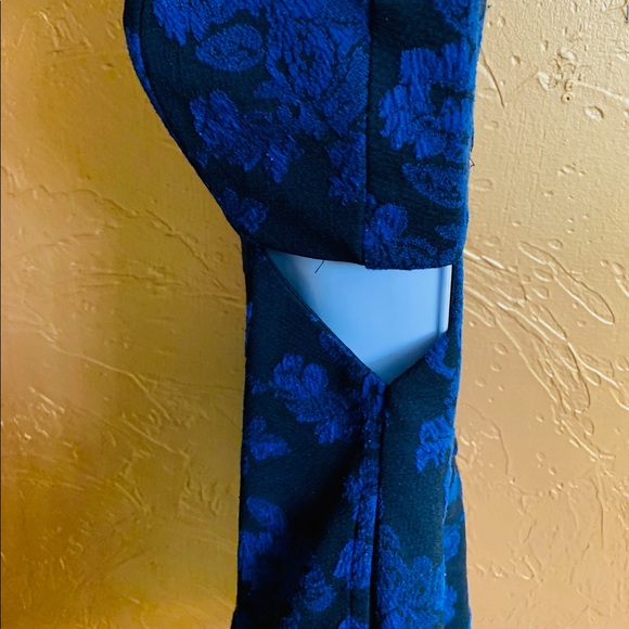 Vintage Blue/Black Cut Out Skater Dress - Picture 3 of 7